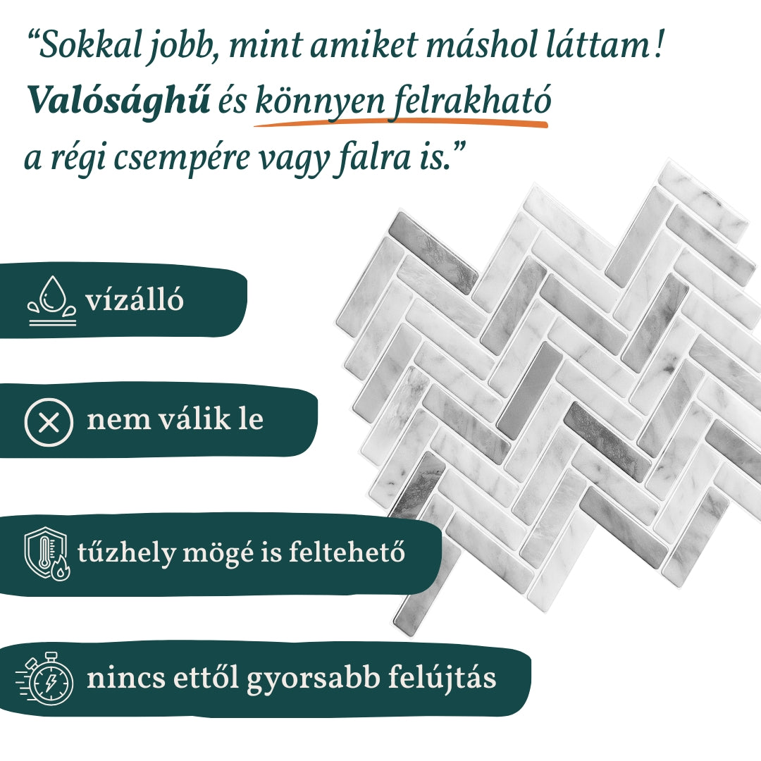 Stick&Done Falburkolat Chicago Gray - 10db - 30x30cm