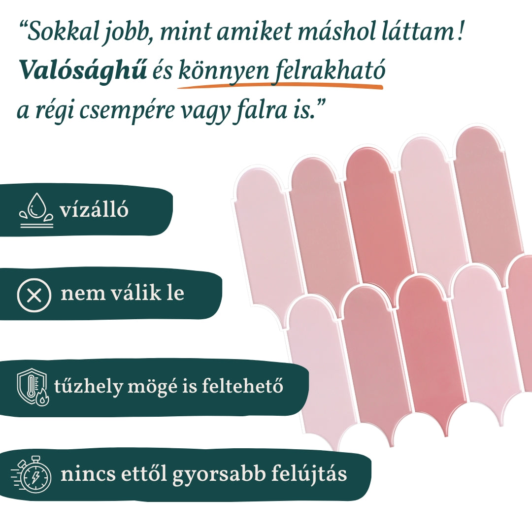 Stick&Done Falburkolat Morocco Pink - 10db - 30x30cm