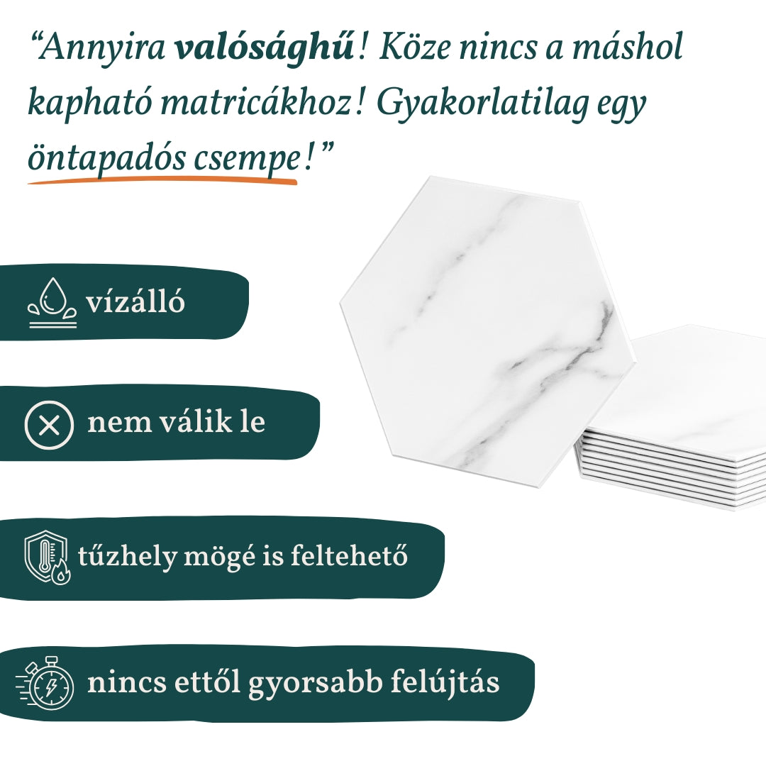 Stick&Done Pro Falburkolat Palermo White - 20db - 17x15cm