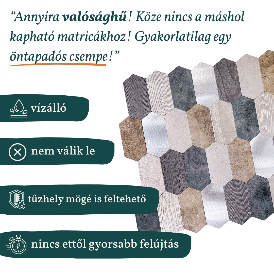 Stick&Done Pro Falburkolat Stockholm Metal - 10db - 28x29cm