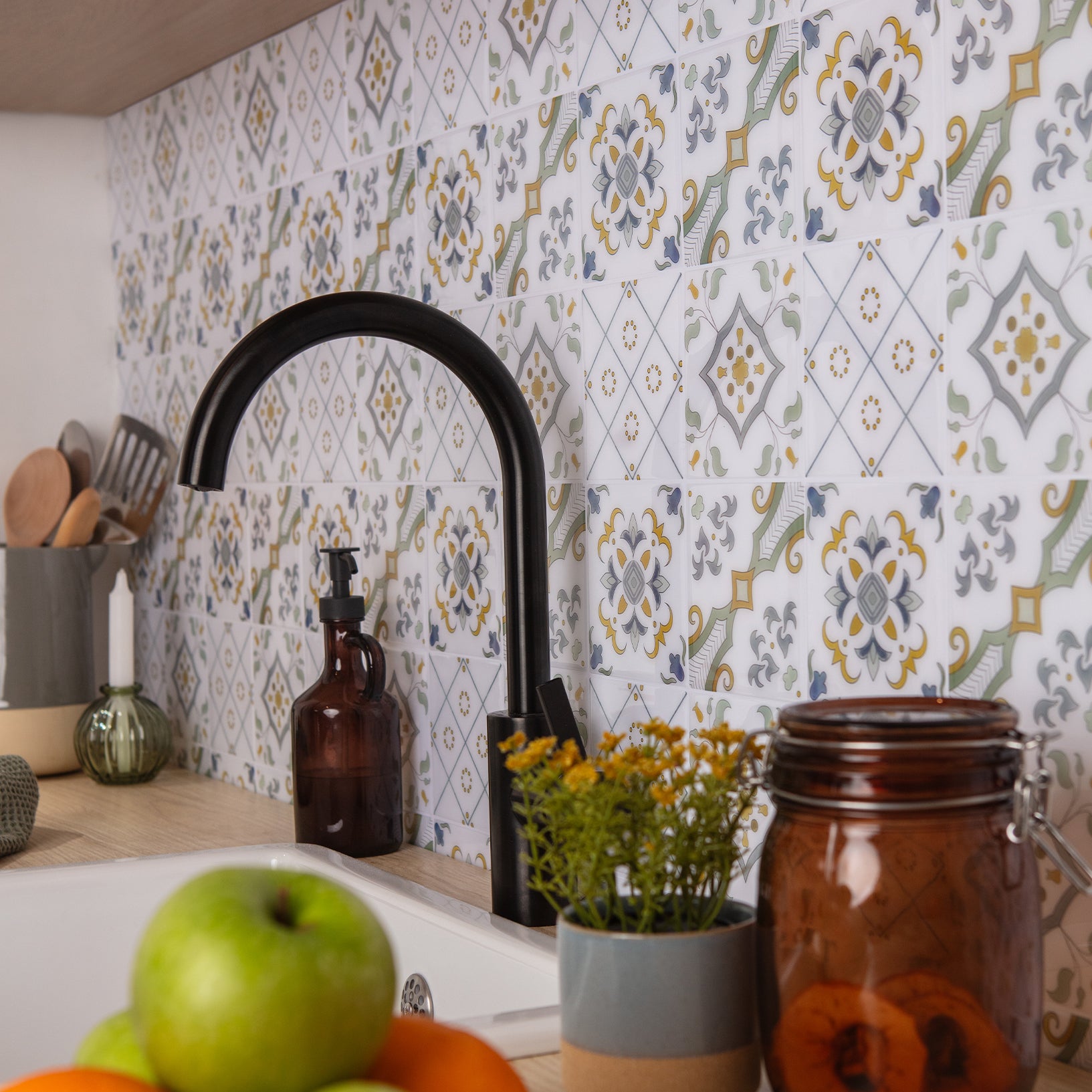 Stick&Done Falburkolat Madrid White - 10db - 23x23cm