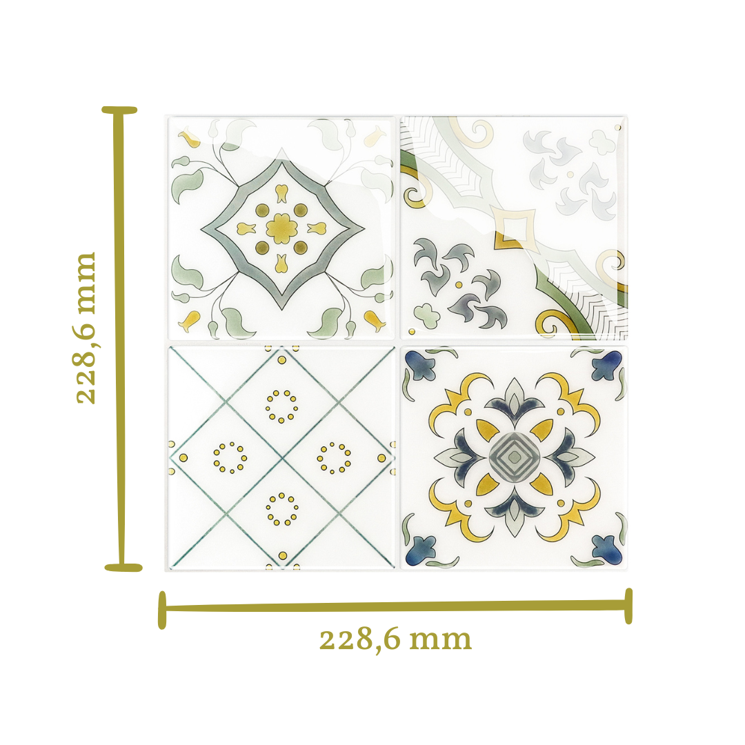 Stick&Done Falburkolat Madrid White - 10db - 23x23cm